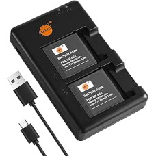 DSTE 2 vnt. NP-FE1 (950 mAh/3,7 V) akumuliatorių baterijų rinkinys, suderinamas su Sony Cyber-Shot DSC-T7, Cyber-Shot DSC-T7/b, Cyber-Shot DSC-T7/S