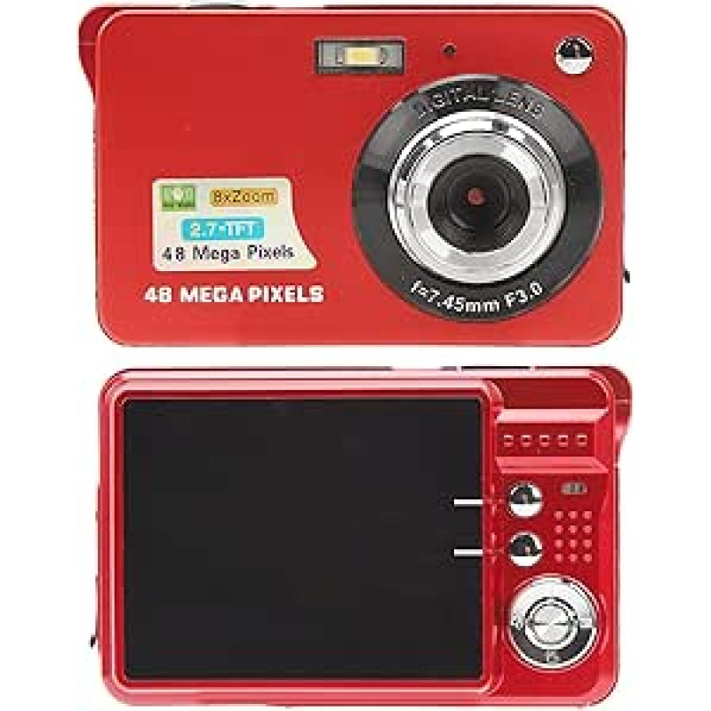 4K skaitmeninis fotoaparatas, 48 MP 8x priartinimo kompaktiškas fotoaparatas su 2,7 colių LCD ekranu, palaiko nešiojamuosius skaitmeninius fotoaparatus, automatinis laikmatis, nepertraukiamas fotografavimas, apsauga nuo drebėjimo