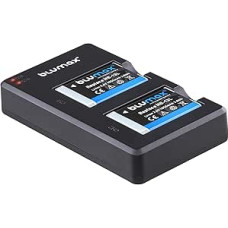 2 x baterija + USB plonas dvigubas įkroviklis, skirtas 