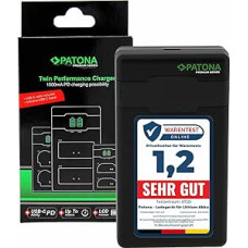 PATONA Premium įkroviklis (1000 mA), LCD USB-C QC 3.0 ir PD 3.0, skirtas NP-FW50 NPW50 akumuliatoriui, suderinamas su 