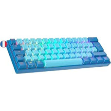 Ranked S60 Supernova Mechanical 60 Percent Keyboard, Hotswap Gaming Keyboard, 62 Programmable Keys with RGB Lighting, PC/Mac Gamer, AZERTY French (Blue, Gateron Optical Brown)