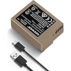 NEEWER DMW-BLC12 1100mAh atsarginė baterija, skirta fotoaparatui Lumix DMC-G7 G85 G95 FZ300 FZ2500 DC-Z1000 II Sigma FP FP L V-LUX 5, 2,3 valandos saugaus 100 % pilno įkrovimo su C tipo USB greitojo įkrovimo kabeliu