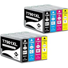 T79XL 79XL rašalo kasetė, skirta WF-4630DWF WF-4640DTWF WF-5110DW WF-5190DW WF-5620DWF WF-5690DWF WF-5190DWF WF-5690DWF (2 juodi, 2 žydri, 2 purpuriniai, 2 geltoni)