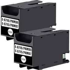 T6715 C13T671500 2 techninės priežiūros dėžutė C13T671600, E-6716 Suderinama su Epson WorkForce Pro WF-4720DWF WF-4725DWF WF-4725DWF WF-4730DTWF WF-4730DTWF WF-4740DTWF WF-40DTWF 7 40DWF. (2 pakuotės)