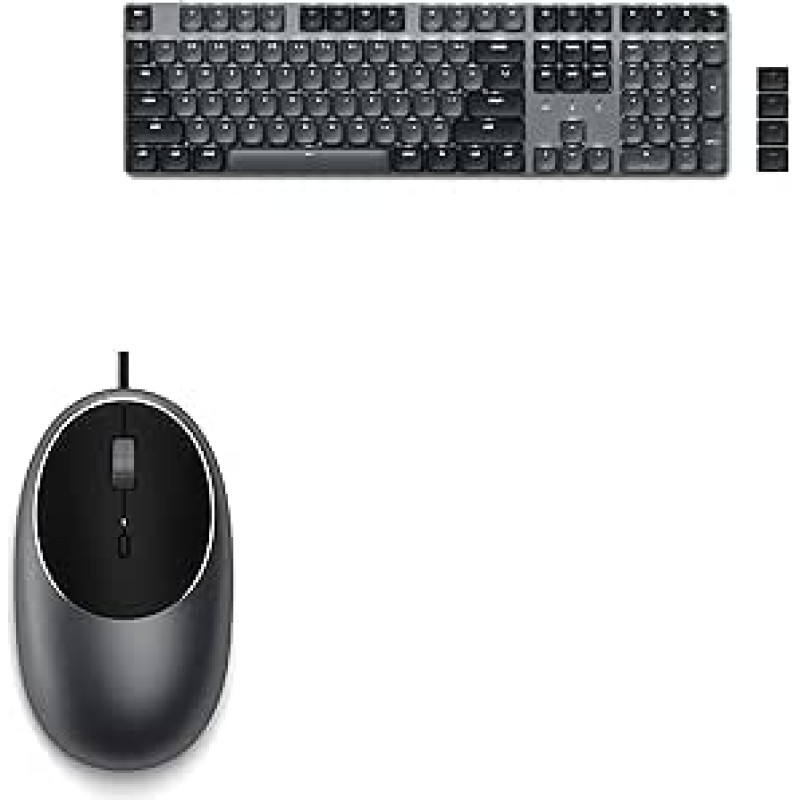 SATECHI Aliuminio C1 Kabelgebundene USB C Maus ir Slim W3 Tastatur JAV QWERTY rinkinys