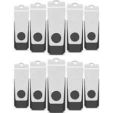 TEWENE USB atmintinė 8GB USB 2.0 Flash Drive 10-Pack Thumb Drive Pen Drive USB atminties kortelė su dirželiais ir lipdukais