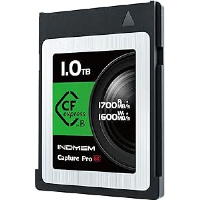 INDMEM CFexpress B tipo 1TB kortelė, CFexpress atminties kortelė 1700MB/s skaitymo 1600MB/s įrašymo palaikymas 8K RAW ir vaizdo įrašai, skirta kinematografininkams ir profesionaliems fotografams