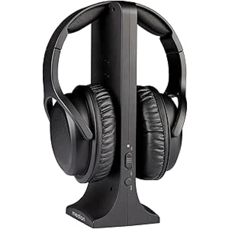 MEDION MD40006 HS-1 belaidės ausinės televizoriui, iki 15 m atstumas, su įkrovimo stotele, per ausis, USB C,