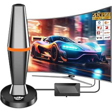 DVBT2 vidinė antena, 2026 m. naujausia TV antena, 80 km diapazonas, palaiko 4K 1080P Full HD, DVB-T/T2 skaitmeninė antena išmaniajai televizijai, idealiai tinka namams ir namams