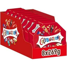 Celebrations Chocolate Bulk Pack 8 x 269 g, with Mini Chocolate Bar Snacks (Maltesers, Galaxy, Snickers & More), Chocolate Gift Idea with Mini Chocolate Chocolates, Candy Box (2152 g)