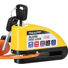Stabdžių disko užraktas, motociklo užrakto signalizacija 110 dB, disko stabdžių užraktas, užrakto signalizacijos sistema, motociklo užraktas, su 1,5 m iškvietimo kabeliu ir užrakto krepšeliu, disko stabdžių užraktas