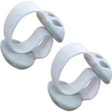 Cable Clips, Cable Clamp, Desk, Non-Adhesive, Cable Holder, Cable Clamps, Table Edge, Weighted, Silicone Wire Cord, Cable Attachment Holder for PC, Mobile Phone, Charging Cable (2 White)