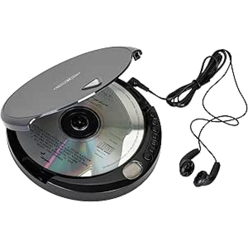 PCD400 Nešiojamasis CD grotuvas CD-R CD-RW su ausinėmis + maitinimas iš tinklo