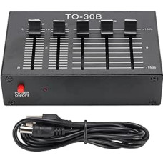 Phono Preamp EQ 2 Channel Digital Sound Equalizer 3 Band 12 dB High Medium Setting Balanced Volume Control 5V Adapter for Turntable