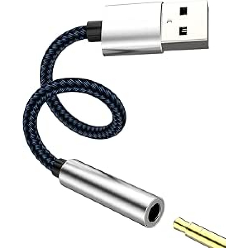 USB adapteris vyriškos lyties į lizdą 3,5 mm išorinio garso AUX ausinės Garso kabelis Dongle Muzikinis adapteris kompiuterio mikrofonas nešiojamojo kompiuterio konverteris suderinamas su 