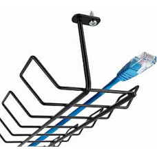 KADAX Horizontal Cable Duct Made of Steel, 72.5 x 16.5 x 8.7 cm, Horizontal Cable Cover, Screwable Cable Holder, Under-Table Cable Duct, Cable Basket