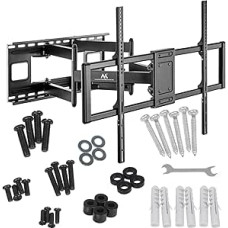 Maclean MC-482 TV Wall Mount for 60-120 Inch Flat & Curved TVs up to 120 kg Max. VESA 900 x 600 Swivelling, Tilting and Rotating, Universal TV Mount