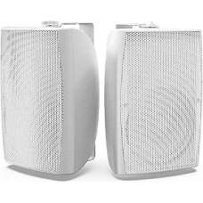 Herdio 8 Inch Outdoor Speaker Waterproof Wired 600 Watt with Powerful Bass, Wall Mounted Outdoor Speaker for Large Areas: Commercial Areas, Large Gardens, Auditorium (White)