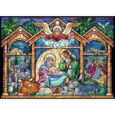Stained Glass Nativity Puzzle Advent Calendar 1000 Pieces by Vermont Christmas Company - 24 Puzzle Sections to Complete - Countdown to Christmas Every Day in December