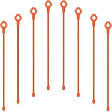 PATIKIL Gummiverdrehschlaufen, 10 Zoll Silikon wiederverwendbare Verdrehschlaufen, schwerlastig biegsam zum Bündeln und Halten, 8 Stück, Orange