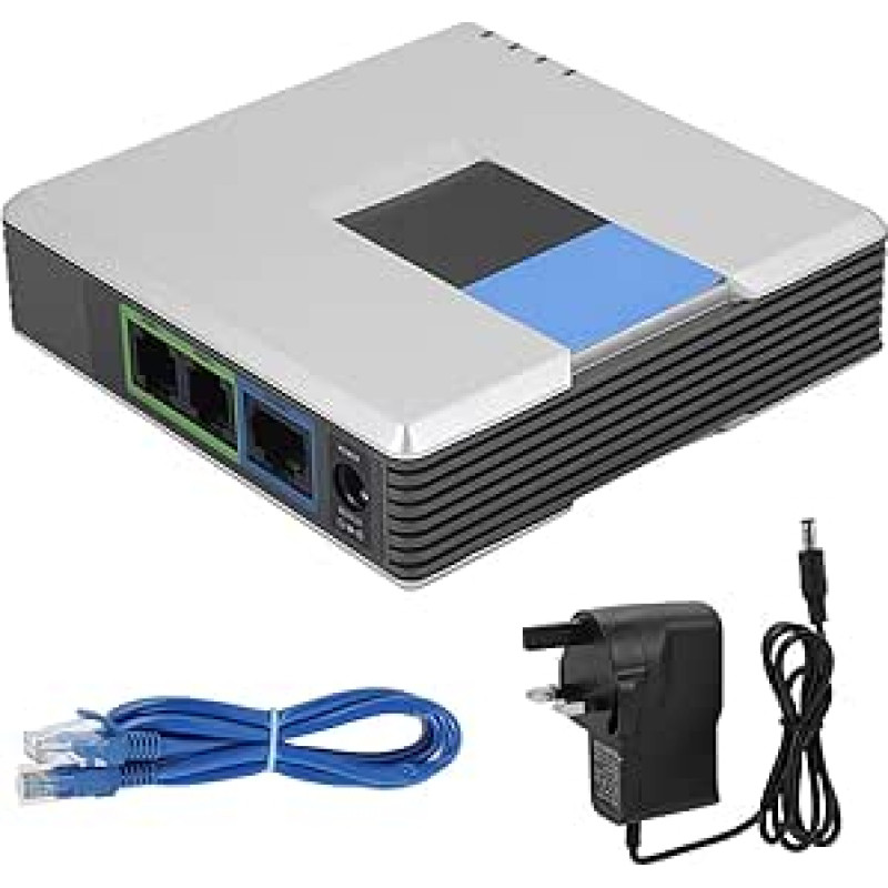 2 prievadų VoIP telefono adapteris, VoIP šliuzo interneto 2 prievadų analoginio telefono adapteris VoIP telefono įrenginys su SIP RJ45 kabeliu, skirtas Linksys PAP2T (JK kištukas)