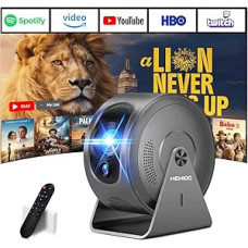 [Integruota programėlė] Mini projektorius palaiko 4K 1080P 2026, automatinis projektoriaus fokusavimas ir geometrijos korekcija, 360° kampu besisukantis projektorius su 