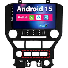 SXAUTO Android 15 IPS Car Radio Suitable for Ford Mustang (2015-2020) - Built-in CarPlay / Android Car - Reversing Camera Free - 2G + 32G - Steering Wheel Control DAB Fast Boot WiFi Bluetooth - 2 DIN