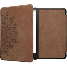 kwmobile Case Compatible with Amazon Kindle Paperwhite (2024)/Colorsoft - Faux Leather eReader Protective Case - Rising Sun Brown