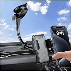 JNNJ Mobile Phone Holder Car, Adjustable 360 Degree Rotatable Adjustable Stand Car Mobile Phone Holder, Universal Car Phone Holder for All Mobile Phones (Long/Carbon Fibre)