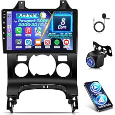 8 branduolių Qualcomm 4G + 64G automobilinis radijas Peugeot 3008 2009-2015 su belaidžiu Carplay ir Android Car, 9 colių Android automobilinis radijas su WiFi/GPS/Bluetooth 5.1/DPS Hi-Res/FM RDS radiju