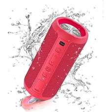 Ortizan Bluetooth Speaker with Light, Portable Bluetooth Box with IPX7 Water Protection, Dual Bass Drivers, 30h Battery, Hands-Free Function, Bluetooth Wireless Speaker for Phone, Outdoors