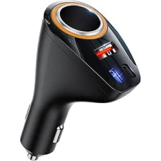4 in 1 automobilinis įkroviklis [Dual PD30W+QC30W] Cigarečių žiebtuvėlio USB daliklis 12V automobilinis įkroviklis 170W greitojo įkrovimo mini USB adapterio lizdas iPhone 17/Air/16/15 Pro Max Samsung S25 GPS prietaisų kamera