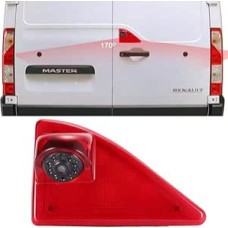 Atbulinės eigos sistema su atbulinės eigos kamera trečiajame stabdžių žibinte 