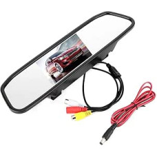 Yctze Rear View Mirror Monitor, 4.3 Inch Car Rear View Mirror Monitor HD TFT LCD Screen 2 Channels Video Input for Car Monitor Rear View Mirror Monitor 4.3 Inch Car Monitor Rear View Monitor HD Car