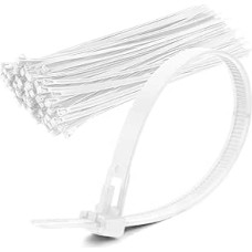 100 Stück lösbare Kabelbinder, schwarz, 250 mm x 8 mm, langlebige, recycelbare Nylonbinder für umweltfreundliche Lösungen (weiß)