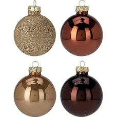 Well Home Set mit 16 Weihnachtskugeln, kaffeefarben, Ø 5 cm, glänzend und matt