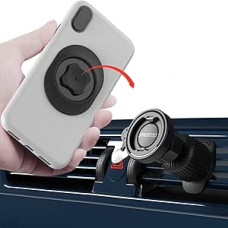 sincetop Automobilio oro ventiliacijos telefono laikiklis su oro ventiliacijos kabliukais, telefono laikiklis horizontalioje oro ventiliacijos angoje, greitai montuojamas ir atleidžiamas viena ranka, suderinamas su 
