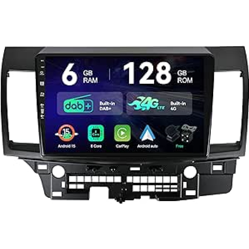 [6G+128G | Integruotas DAB+ 4G] - MSD automobilinis radijas Mitsubishi Lancer (2010-2016) | Android 15 GPS navigacijos radijas | CarPlay Android automobilio vairo valdymas WiFi DSP | Kamera MIC | Octa-Core 2 DIN