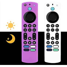 Silikon-Schutzhülle für Fernbedienung (1 Stück, leuchtet im Dunkeln) für 4K Max (2.) / Insignia / Pioneer / Omni (QLED) Serie mit Umhängeband, 2 Stück