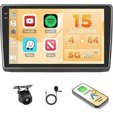 Hikity Android15 4+64G automobilinis radijas Renault Trafic/Opel Vivaro 2006-2010/Nissan Primastar 2006-2014 su 10 colių Incell jutikliniu ekranu, belaidžiu Carplay Android Car, FM/RDS GPS WiFi atbulinės eigos kamera +