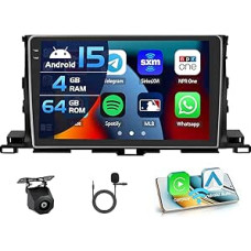 4+64G Autoradio für Toyota Highlander 2015-2018 Android 15 mit 10'' In-Cell Bildschirm Unterstützung Wireless Carplay und Android Auto Mirror Link Radio FM/RDS GPS WiFi BT SWC