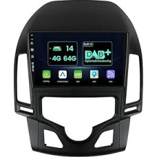 9 colių IPS Android 14 automobilinis radijas, tinkamas Hyundai I30 2006-2011 - [4G+64G] - Integruotas DAB+/DSP/Carplay/Android automobilis - 4 LED kamera ir mikrofonas - Su vairo valdymu 4G WiFi BT5.0 RDS