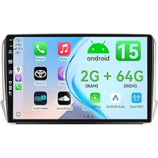 MSD 10,1 colių ekrano 2G + 64G automobilinis radijas Peugeot 208/2008 (2012-2018) | Wireless Carplay Android Car | Android 15 GPS navigacijos radijas | Volant WiFi DSP DAB Bluetooth 5.0 | atbulinės eigos kamera | 2 DIN