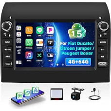 4G+64G Autoradio Android 15 für FIAT Ducato 2008-2015 Citroen Jumper/Peugeot Boxer 2011-2015 mit Carplay Android Auto Wireless, 9
