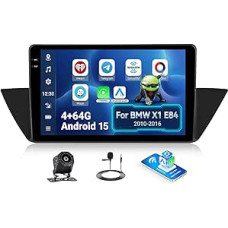 CAMECHO 4+64G Android 15 Sat Nav Autoraido for BMW X1 E84 2010-2016 with Rear View Camera, 10 Inch Wireless Carplay Android Car Bluetooth Radio with GPS WiFi FM/RDS Mirror Link + Canbus HD 1280 x 720