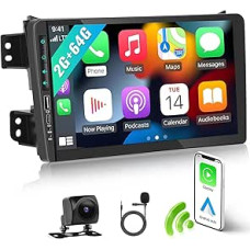 CAMECHO 2G + 64G Android 13 Autordio Pour Suzuki Splash Ritz/Opel Agila 2004-2014 Avec Carplay/Android Car, 9 Pouces Écran Avec Navi 2 DIN with Bluetooth WiFi FM/RDS Radio EQ Mirror Link + Caméra de