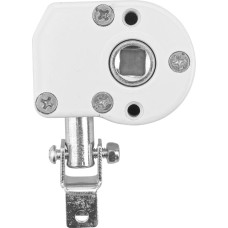 Rankinis alkūninis sraigtinis pavarų mechanizmas su aliuminio lydinio pavarų dėže, skirtas nameliams ant ratų, karavanams, tentams - baltas