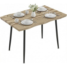HOMCOM Dining Table, Kitchen Table for 4 Seater, 110 x 70 cm, Modern Nordic Dining Room Table with Steel Frame, Wood Effect for Kitchen, Dining Room, Oak