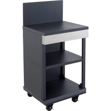 Cook'in garden - Fidgi Serving Trolley - Trolley with Worktop Compatible with Fidgi 3 & 4 Grill - Easy Moving Furniture on Wheels - Storage Space, Black/Stainless Steel
