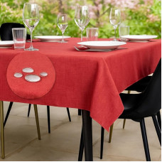 Lauko staltiesė, skalbiama, 140 x 300 cm, raudona sodo staltiesė, atspari oro sąlygoms, aliejinė, staltiesė, pagaminta Italijoje, skirta naudoti lauke